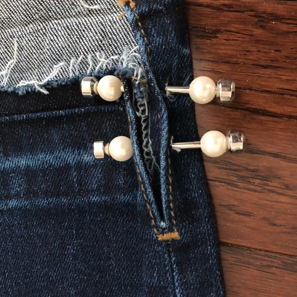 Zara Jeans With Pearl Bead on Ankle-Size 6 New - Picture 6 of 7